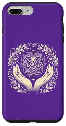 Hülle für iPhone 7 Plus/8 Plus Spirituelles Design mit Herz und Händen – mystische und elegante Kunst von Geonetiqué Designs