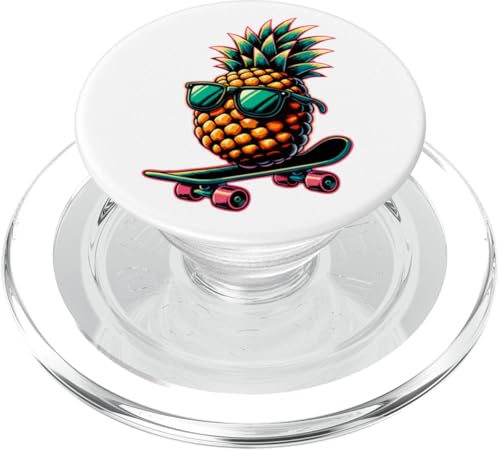 Pineapple Skater – Tropisches Skateboard-Design PopSockets PopGrip für MagSafe von Geonetiqué Designs