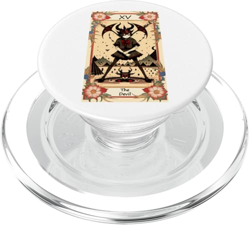 Teufelskarte – Tarot-inspirierte Kunst PopSockets PopGrip für MagSafe von Geonetiqué Designs