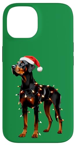 Hülle für iPhone 14 Deutscher Pinscher Hund Weihnachtsmannmütze Weihnachtsbeleuchtung Besitzer Mama von German Pinscher Dog Christmas Products