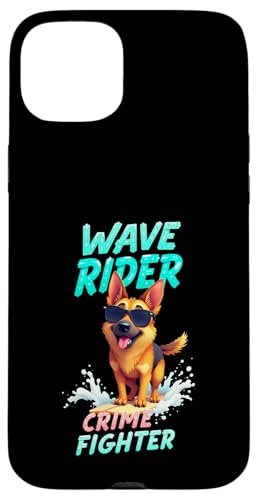 Cooler Deutscher Schäferhund Surfhund Hülle für iPhone 15 Plus von German Shepherd Fun Designs