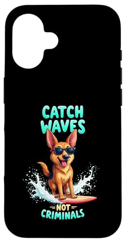 Cooler Deutscher Schäferhund Surfhund Hülle für iPhone 16 von German Shepherd Fun Designs