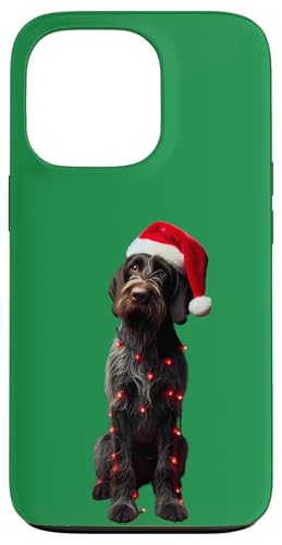 Hülle für iPhone 13 Pro Deutsche Drahthaar-Zeiger Weihnachtsmannmütze Weihnachtsbeleuchtung Hund Mama von German Wirehaired Pointer Christmas Products