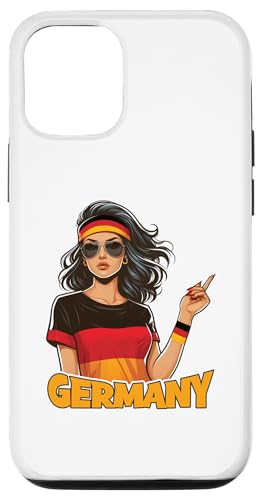 Hülle für iPhone 12/12 Pro Deutschland Flagge Frau Sonnenbrille Mädchen Germany von Germany Nationalstolz Länder & Deutsch Geschenk