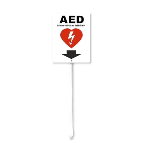 AED – Automatisierter externer Defibrillator Hofschild mit Heringen, 11,7 x 15,2 cm, Aluminiumschild für Zuhause, Bauernhof, Dekoration, Straßenwarnschild von Geroclonup