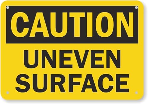 Aluminiumschild mit Aufschrift "Caution - Uneven Surface", 14 x 20 cm, Wanddekoration, für den Innen- und Außenbereich von Geroclonup