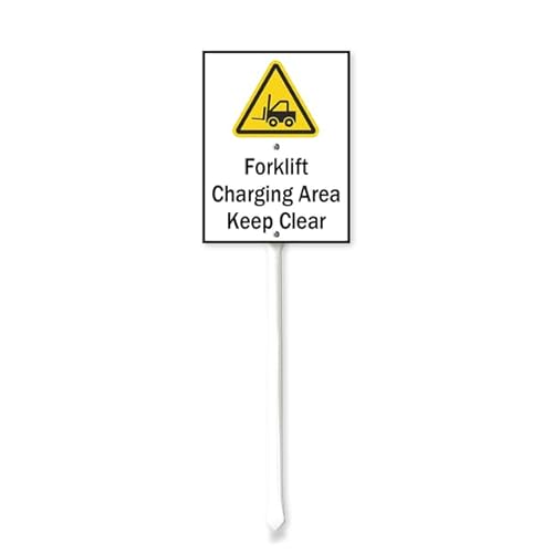 Forklift Charging Area, Keep Clear Yard Schild mit Heringen, 17,8 x 22,4 cm, Aluminium-Sicherheitsschild von Geroclonup