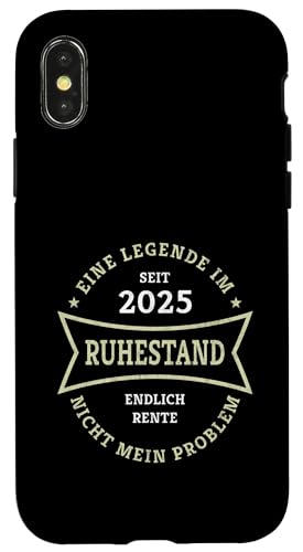 Hülle für iPhone X/XS Eine Legende im Ruhestand Rente 2025 Lustiges Rentner Design von Geschenk zum Ruhestand für Männer und Frauen Rente