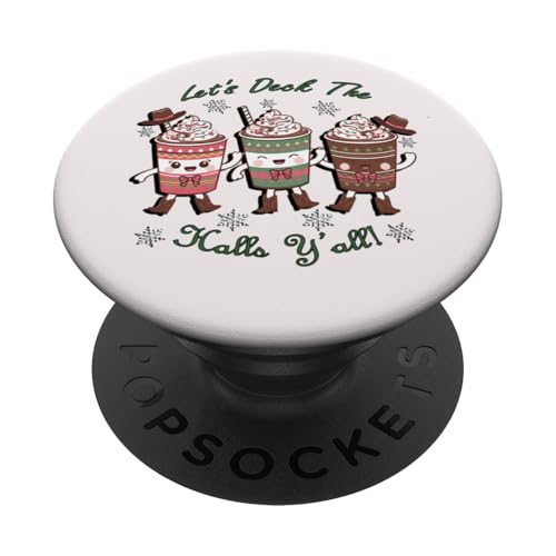 Cowgirl-Kaffee Süßes südliches Weihnachten PopSockets Klebender PopGrip von Geschenkboutiquen für Weihnachtshäuser