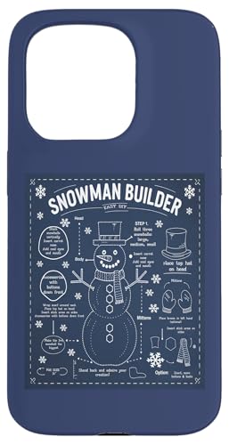 Hülle für iPhone 15 Pro Lustige Schneemann-Gebäudepläne entwerfen einen Schneemann von Geschenkboutiquen für Weihnachtshäuser