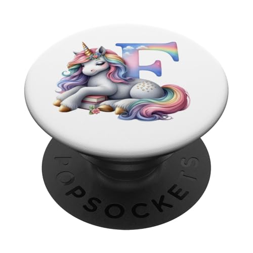 Magisches Einhorn-Design mit personalisiertem Buchstaben F PopSockets mit austauschbarem PopGrip von Geschenkidee Einhorn Name Anfangsbuchstabe