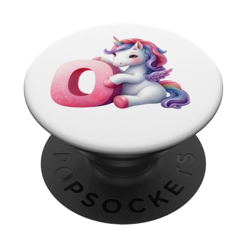 Magisches Einhorn-Design mit personalisiertem Buchstaben O o PopSockets mit austauschbarem PopGrip von Geschenkidee Einhorn Name Anfangsbuchstabe