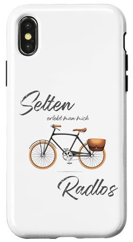 Hülle für iPhone X/XS Selten mal Radlos Motiv für Radfahrer, Fahrrad, Rennrad. von Geschenkidee für alle die selten mal Radlos sind.