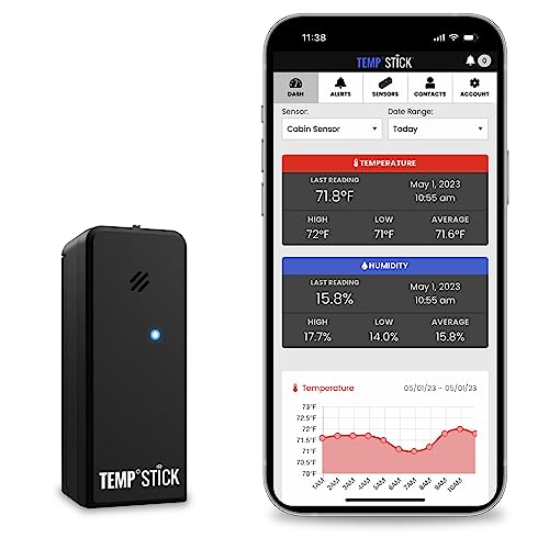 Temp Stick Wireless Remote Temperature & Humidity Sensor. Connects Directly to WiFi. Free 24/7 Monitoring, Alerts & History. Free iPhone/Android Apps, Made in America. Monitor Anywhere, Anytime! von Getue