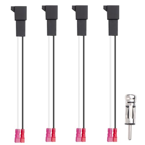 Getyjoe Auto Lautsprecher Adapter + Autoradio Antennenadapter Audio Horn Kabelbaum Kabel Stecker Auto Lautsprecher Stecker Kabelbaum Adapter Ersatz Lautsprecher Kabelbaum für Auto Trompete von Getyjoe