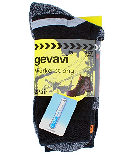 Gevavi Workwear GW8200390 GW82 Strong Strumpfe 2 Paar, 39-42, Schwarz von Gevavi Workwear