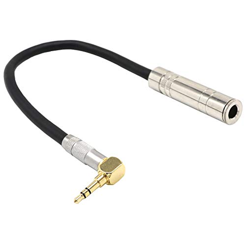 Ggnaxivs 6.35 Buchse Mono Auf 3.5 Stecker Stereo HiFi Mikrofon Audio Verlängerungs Kabel Kurzes 90 Grad Audio Kabel von Ggnaxivs