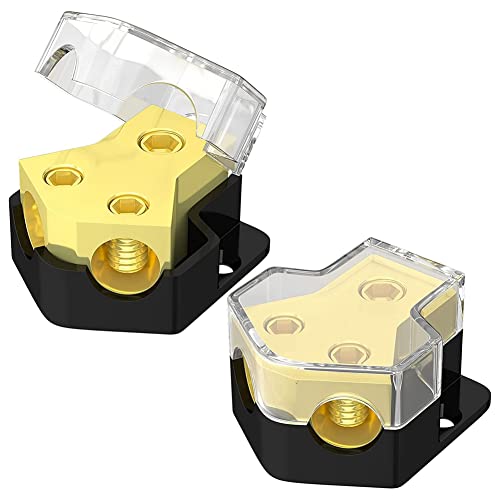 Ggnaxivs Splitter Car Audio Splitter 2 Wege 0/2/4 Gauge In 4/6/8 Gauge Out Ground Distribution Block Amp von Ggnaxivs