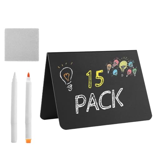 15 Small Chalkboard Signs Food, Perfect Table Settings, Events Gatherings. Ideal for Celebrations, Parties, and Displays with Easy-To-Write Top Outside von Ghjkldha