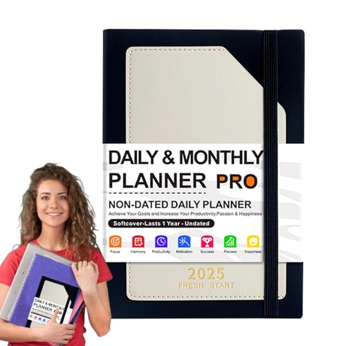 Daily Schedule Planner, Weekly A5 Agenda Planner, Daily Schedule Organizer, Pocket Calendar 180 Sheets 2025, Portable Calendar for Purse, Time Management for Efficient Planning von Ghjkldha