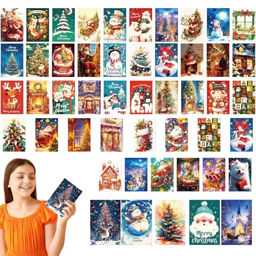 Ghjkldha Holiday Greeting Cards, Festive Card Assortment, Christmas Card Set, Unique Holiday Cards, Creative Christmas Card Designs 50 Pack Christmas Greeting Cards Cute Holiday Cards for Students von Ghjkldha