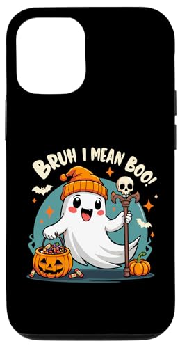 Hülle für iPhone 12/12 Pro Lustiger Halloween Bruh Geist Boo Schädel Kürbis Herren Jungen Kinder von Ghost bruh I mean boo skull pumpkin Halloween tees