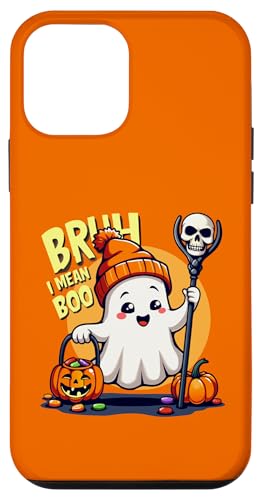 Hülle für iPhone 12 mini Lustiger Halloween-süßer Geist Boo Bruh I mean Boo Schädel Kürbis von Ghost bruh I mean boo skull pumpkin Halloween tees