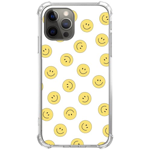 GialCenik Schutzhülle mit süßem Smiley-Gesicht, kompatibel mit iPhone 16 Pro, gelbes glückliches Lächeln, einzigartiges trendiges Design, TPU-Stoßdämpfer-Schutzhülle von GialCenik