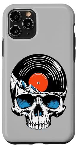 Music On My Mind Vinyl Record Skull Graphic Design Retro Hülle für iPhone 11 Pro von Giant Step Design Co.