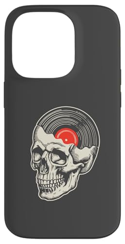 Music On My Mind Vinyl Record Skull Graphic Design Retro Hülle für iPhone 14 Pro von Giant Step Design Co.