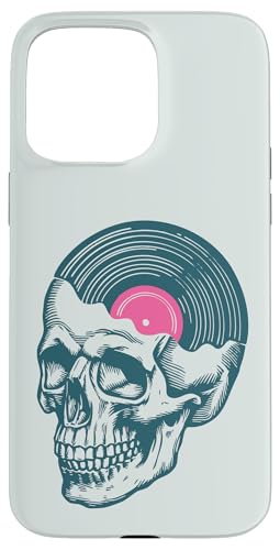 Music On My Mind Vinyl Record Skull Graphic Design Retro Hülle für iPhone 15 Pro Max von Giant Step Design Co.