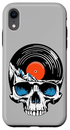 Music On My Mind Vinyl Record Skull Graphic Design Retro Hülle für iPhone XR von Giant Step Design Co.