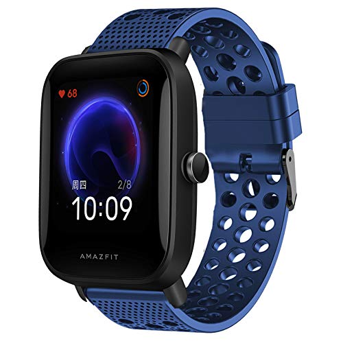 Giaogor Armband Kompatibel Für Xiaomi Amazfit Bip U, Sport Silikon Classic Ersatz Uhrenarmband Für Xiaomi Huami Amazfit Bip U Smart Watch (Blau) von Giaogor