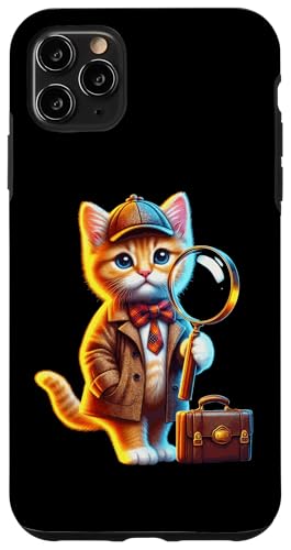 Hülle für iPhone 11 Pro Max Kätzchen Detektiv Auto Sleuth Curious Investigator Funny Cute von GibberShirt