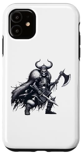 Hülle für iPhone 11 Wikinger Skelett Krieger Valhalla Totenkopf Axt Cool Dark Gothic von GibberShirt