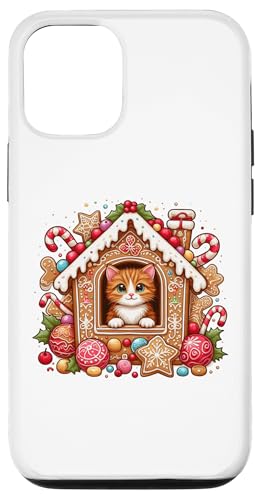 Hülle für iPhone 13 Festliches Kätzchen im Candyland Lebkuchenhaus süße Katze von GibberShirt