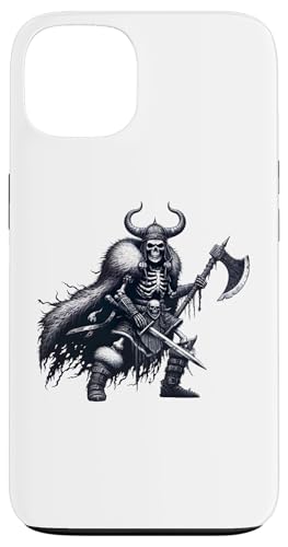 Hülle für iPhone 13 Wikinger Skelett Krieger Valhalla Totenkopf Axt Cool Dark Gothic von GibberShirt