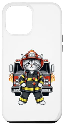 Hülle für iPhone 14 Pro Max Brave Kitten Feuerwehrmann Süße heldenhafte Katze Entzückendes Feuerwehrauto von GibberShirt