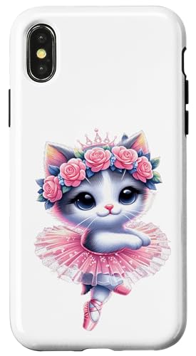 Hülle für iPhone X/XS Niedliches Ballett-Kätzchen, Ballerina, Katze, tanzt anmutig von GibberShirt