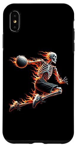 Hülle für iPhone XS Max Burning Bones Slam Dunking Skelett Spielen Basketball von GibberShirt