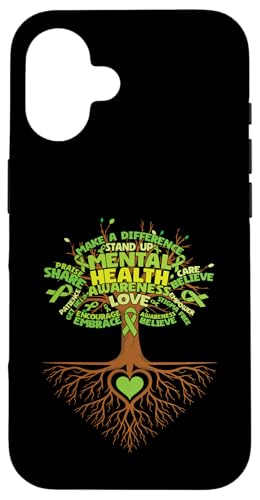 Bewusstsein für psychische Gesundheit Liebe stärkt Geduld Umarmung Hülle für iPhone 16 von Gift Mental Health Awareness Month Green Ribbon