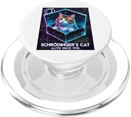 Lustige Schrödingers Katze Catzilla Geschenk für Männer Kinder Frauen PopSockets PopGrip für MagSafe von Gift for Cat Lovers Funny Graphic Tee Catzilla