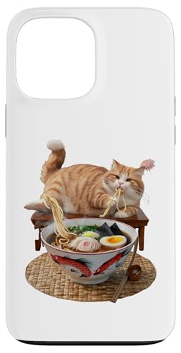 Hülle für iPhone 13 Pro Max Lustige Katze Gluttony Ramen Japanischer Anime von Gift for Cat Lovers Men Women