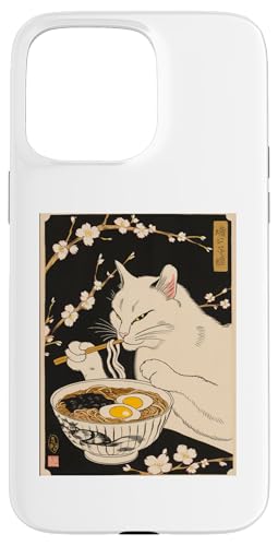 Hülle für iPhone 15 Pro Max Vintage Anime Katze Kunst Essen Ramen japanischer Stil von Gift for Cat Lovers Men Women