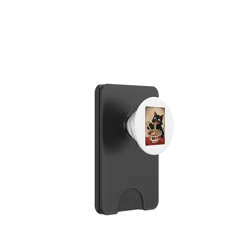 Lustige Katze Ramen essen Geschenk für Katzenliebhaber PopSockets PopWallet für MagSafe von Gift for Cat Lovers Men Women