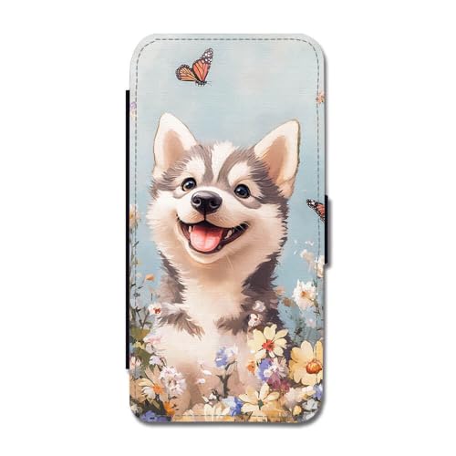 Cartoon Sibirischer Husky Hund Klapphülle für Samsung Galaxy S22 Ultra von Giftoyo