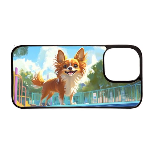 Giftoyo Cartoon Langhaarige Chihuahua Handyhülle für iPhone 15 Pro von Giftoyo