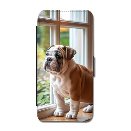 Giftoyo Englische Bulldogge Welpen Flip Wallet Case für iPhone 16 Pro Max von Giftoyo