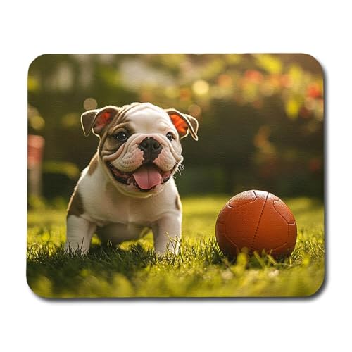 Giftoyo Mauspad mit englischen Bulldoggen und Welpen, englische Bulldogge von Giftoyo