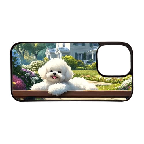 Giftoyo Schutzhülle für iPhone 12 mit niedlichem Cartoon-Bichon-Frisé-Hund von Giftoyo